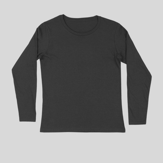 Black Solid Full Sleeve T-shirt