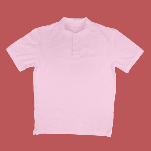 Light Pink Solid Polo T-shirt