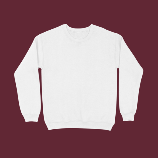 White Solid Sweatshirt