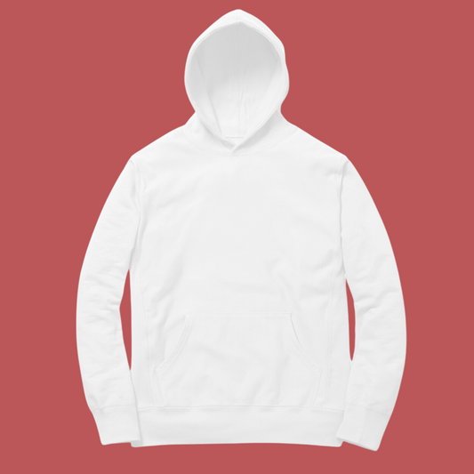 White Solid Hoodie